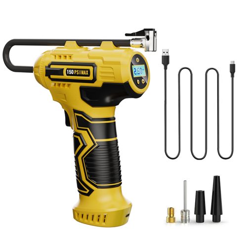 70W Cordless Tire Inflator with Digital Gauge & Emergency Light Feature Image